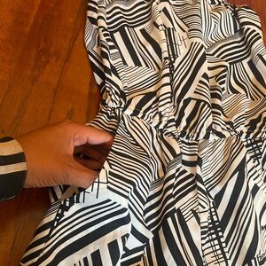 Stylish Black and White Striped Dress